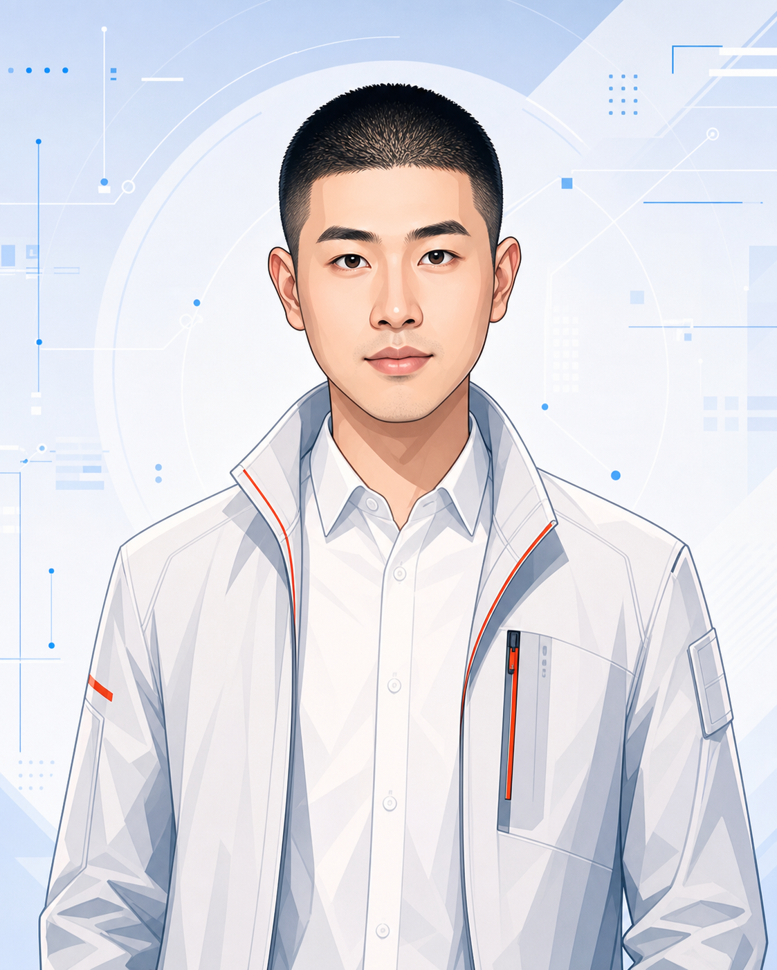 周友成科技感卡通半身像